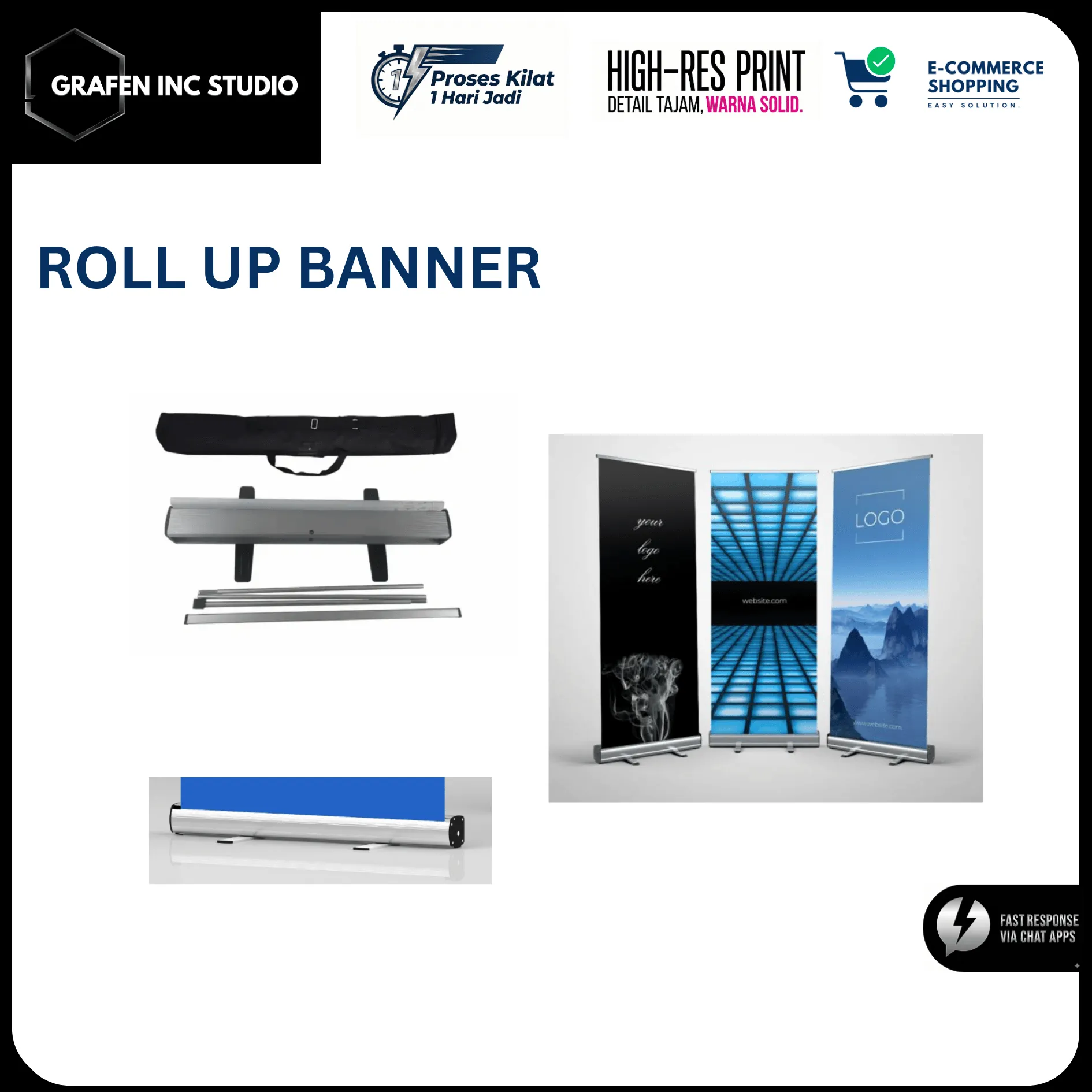 Paket Roll Up Banner Aluminium